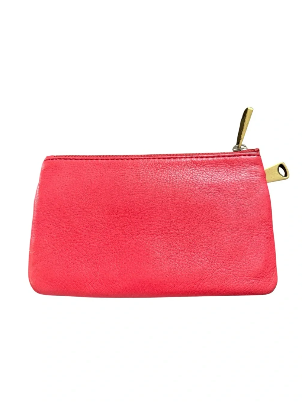 Fossil Explorer Red Leather Zip Around Clutch Wallet Organizer